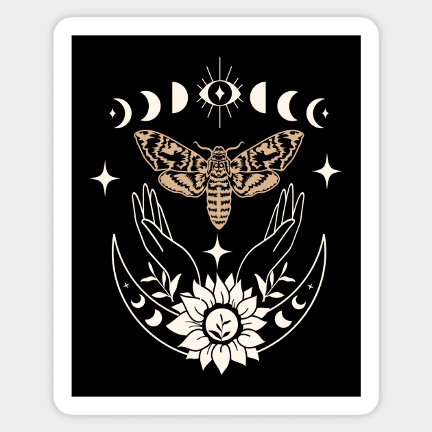 Mystical Moth Celestial Moon phase Sticker by Nice Surprise